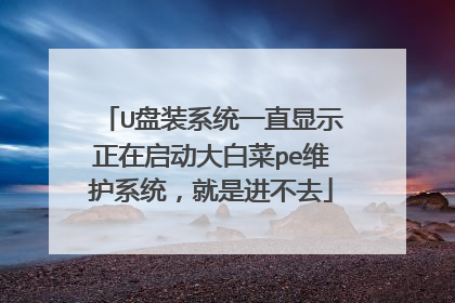 U盘装系统一直显示正在启动大白菜pe维护系统，就是进不去