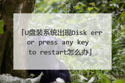 U盘装系统出现Disk error press any key to restart怎么办