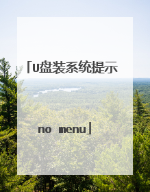 U盘装系统提示no menu