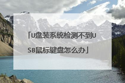 U盘装系统检测不到USB鼠标键盘怎么办