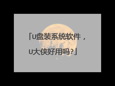 U盘装系统软件,U大侠好用吗?