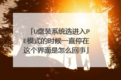 U盘装系统选进入PE模式的时候一直停在这个界面是怎么回事