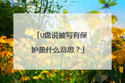 U盘说被写有保护是什么意思?