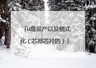 U盘量产以及格式化(芯邦芯片的)