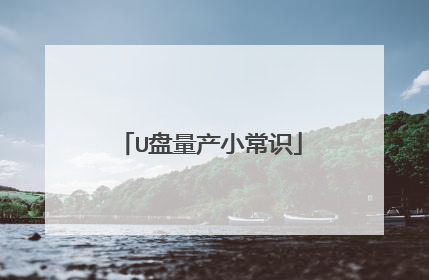 U盘量产小常识