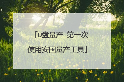 U盘量产 第一次使用安国量产工具