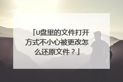 U盘里的文件打开方式不小心被更改怎么还原文件?