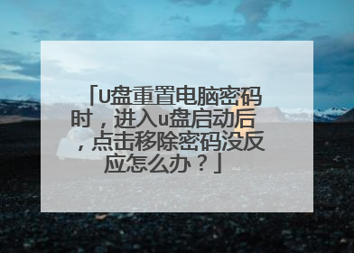 U盘重置电脑密码时,进入u盘启动后,点击移除密码没反应怎么办?