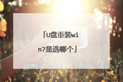 U盘重装win7是选哪个