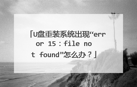 U盘重装系统出现“error 15:file not found”怎么办?
