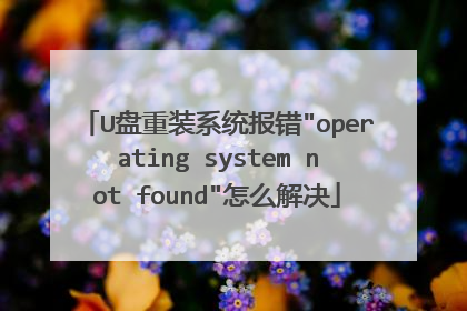 U盘重装系统报错