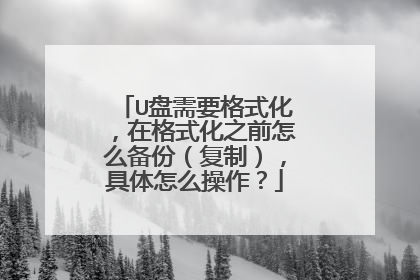 U盘需要格式化,在格式化之前怎么备份(复制),具体怎么操作?