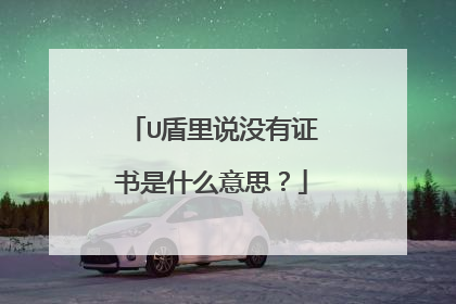 U盾里说没有证书是什么意思?