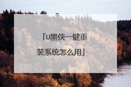 U黑侠一键重装系统怎么用