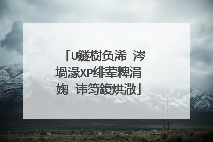 U鐩樹负浠�涔堝湪XP绯荤粺涓婅�讳笉鍑烘潵