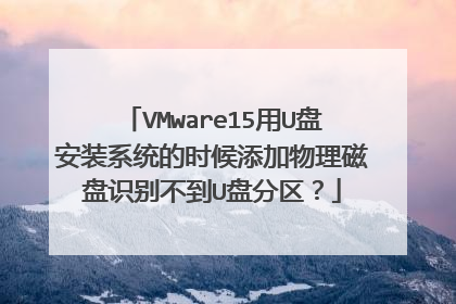 VMware15用U盘安装系统的时候添加物理磁盘识别不到U盘分区?