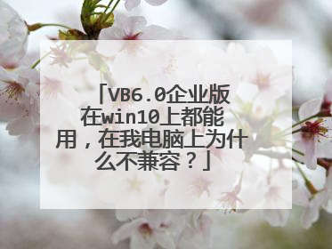VB6.0企业版在win10上都能用,在我电脑上为什么不兼容?