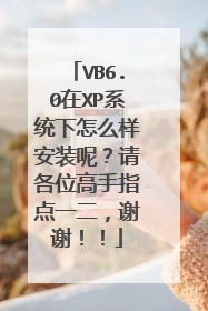VB6.0在XP系统下怎么样安装呢?请各位高手指点一二,谢谢!!
