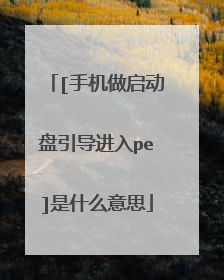 [手机做启动盘引导进入pe]是什么意思
