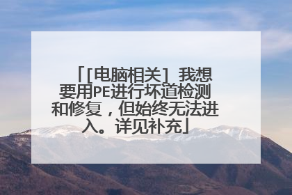 [电脑相关] 我想要用PE进行坏道检测和修复，但始终无法进入。详见补充