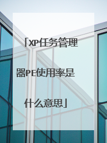 XP任务管理器PE使用率是什么意思