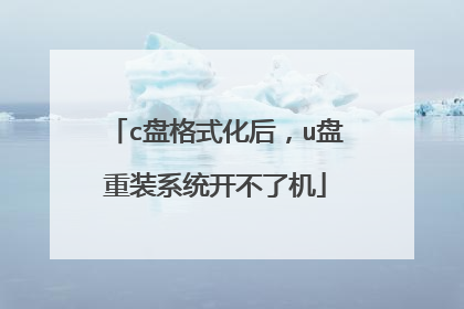 c盘格式化后,u盘重装系统开不了机