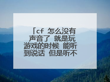 cf 怎么没有 声音了 就是玩游戏的时候 能听到说话 但是听不到脚步还有