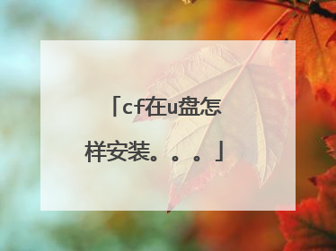 cf在u盘怎样安装。。。