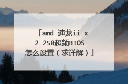 amd 速龙ii x2 250超频BIOS怎么设置(求详解)