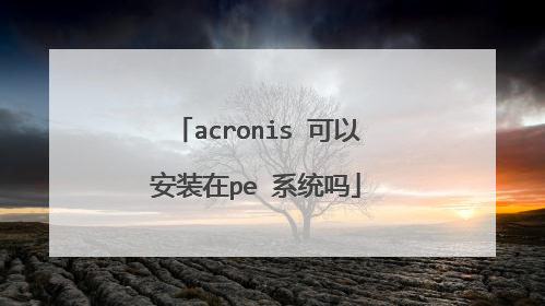 acronis 可以安装在pe 系统吗