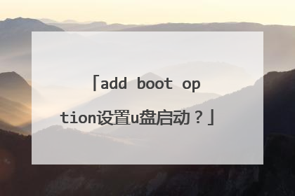 add boot option设置u盘启动?