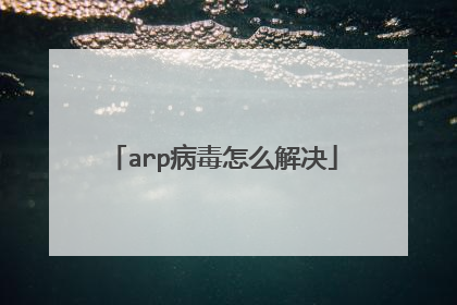 arp病毒怎么解决