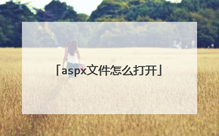 aspx文件怎么打开