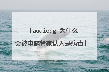 audiodg 为什么会被电脑管家认为是病毒