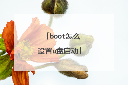 boot怎么设置u盘启动