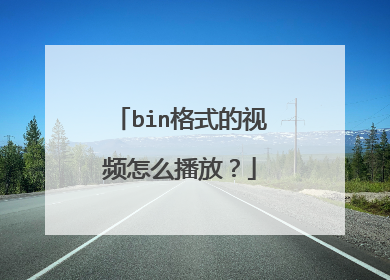 bin格式的视频怎么播放?