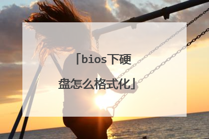 bios下硬盘怎么格式化