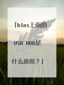 bios上面的USB HDD是什么意思？