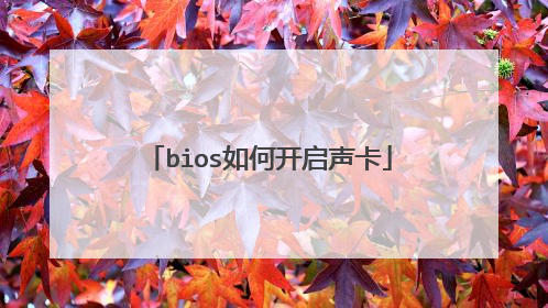 bios如何开启声卡