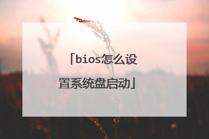 bios怎么设置系统盘启动