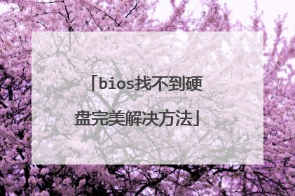 bios找不到硬盘完美解决方法