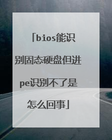 bios能识别固态硬盘但进pe识别不了是怎么回事