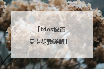 bios设置显卡步骤详解
