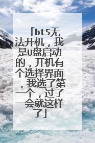 bt5无法开机,我是U盘启动的,开机有个选择界面,我选了第一个,过了一会就这样了