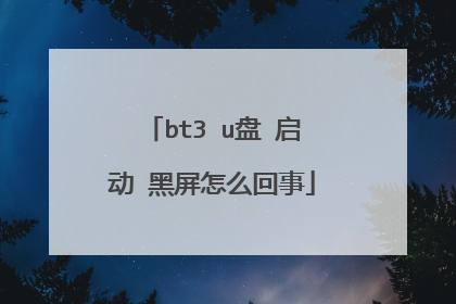 bt3 u盘 启动 黑屏怎么回事