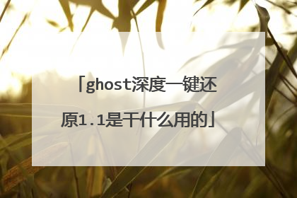 ghost深度一键还原1.1是干什么用的