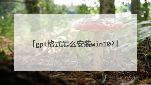 gpt格式怎么安装win10?