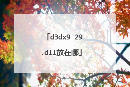 d3dx9 29.dll放在哪