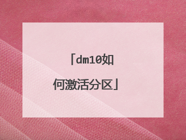 dm10如何激活分区