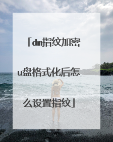 dm指纹加密u盘格式化后怎么设置指纹